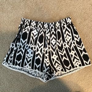 Dream State Black and White Tribal Shorts